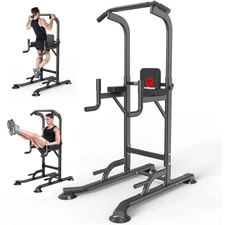 Home Gym Power Tower Station Workout Equipment Pull Up Bar Adjustable Height New