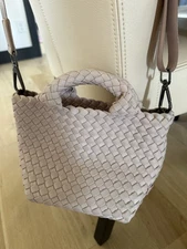 Naghedi St Barths Petit Woven Tote in Pink Shell