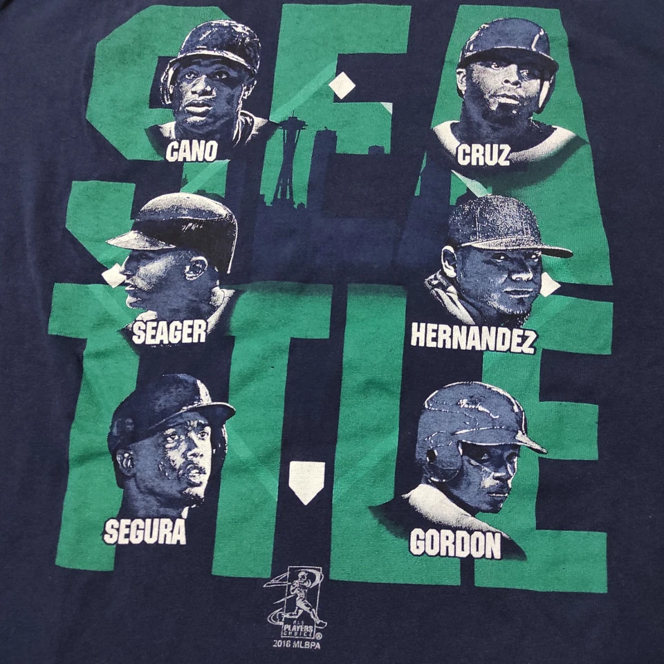 Camiseta corta Seattle Mariners 2016 azul mediana cano Seager Felix Hernández... Foto 2 de 4