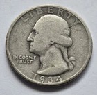 1934-D Washington Silver Quarter 25c - "Good Coin" - Free Shipping