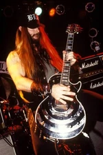 Zakk WYLDE performing live onstage playing Gibson Les Paul guitar Old Photo