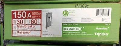 Square D HOM3060M150PRB 150A 30-Space 60-Circuit Load Center with Main Breaker