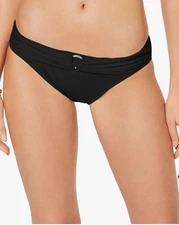 Michael Kors Women's Black Stretch Logo-Ring Bikini Swim Bottom Size Small $56