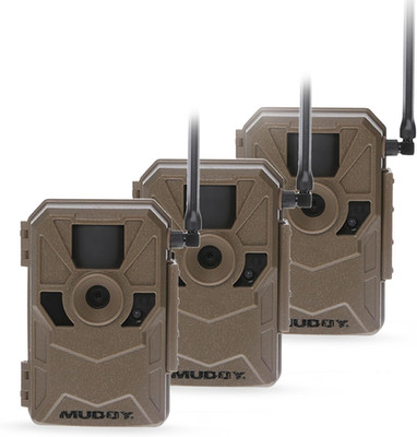 MUDDY Merge 3-Pack Cellular Trail Cameras   26MP, LTE Dual SIM, Color Night Visi