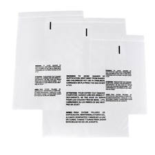 Clear Resealable Bags with Suffocation Warning 1.5 Mil: Choose Size Pack