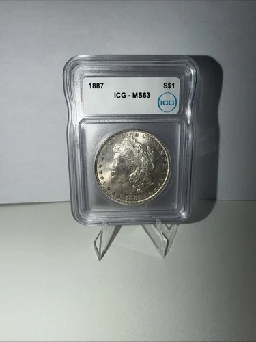 1887 Morgan Silver Dollar ICG MS63 $1 Mint State BU US Coin