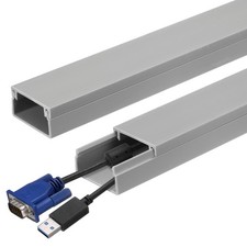 4pcs Cord Hider Wall 15inx0.94inx0.55in Cable Cover Adhesive Wire Hider,Grey