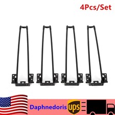 Black Coffee Table Metal Hairpin Legs Collapsible Solid Iron Bar Black Set of 4