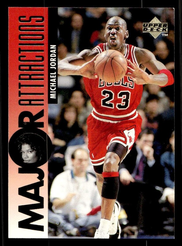 1995-96 UD #341 Michael Jordan/Queen Latifah Bulls Major Attractions MINT