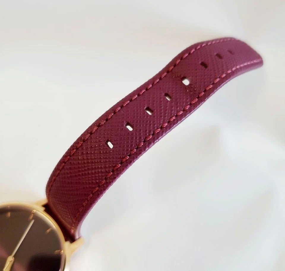 Reloj NIXON Kensington Cuero Burdeos Oro Rosa A108 2479 Diseño Lujo Foto 4 de 4