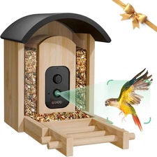 Bird Feeder with Camera, Smart Wild Bird Feeder for Outdoors with AI Identify, S
