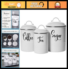 Rustic Vintage Food Storage Containers Set with Lids - Farmhouse Kitchen Caniste