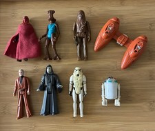 Kenner Vintage Star Wars Action Figures Lot of 7 and cloud car die cast ship