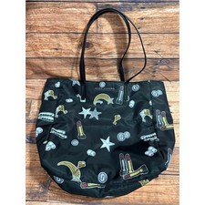 Marc Jacobs Graphic Print Nylon Tote Satchel Bag Stars Keys Rainbow