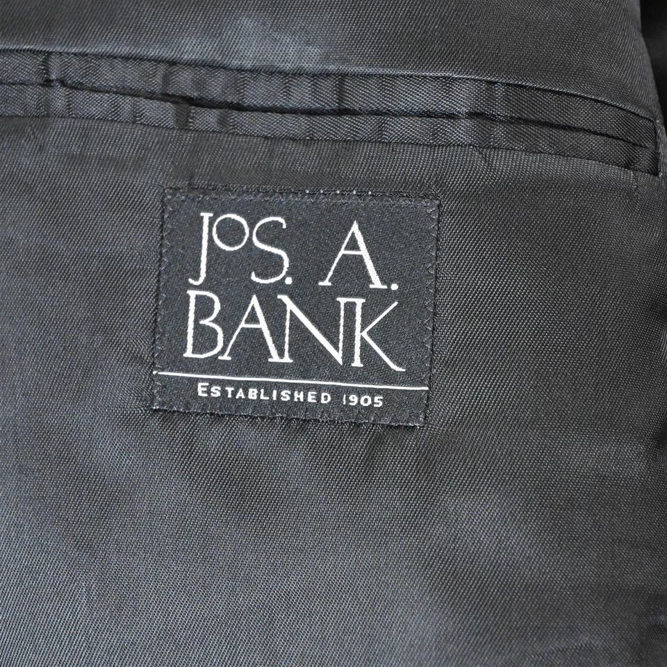 Jos A Bank 52L 44x34 Brown Houndstooth 100% Wool Mens Jacket Pants Suit - Image 4 of 4