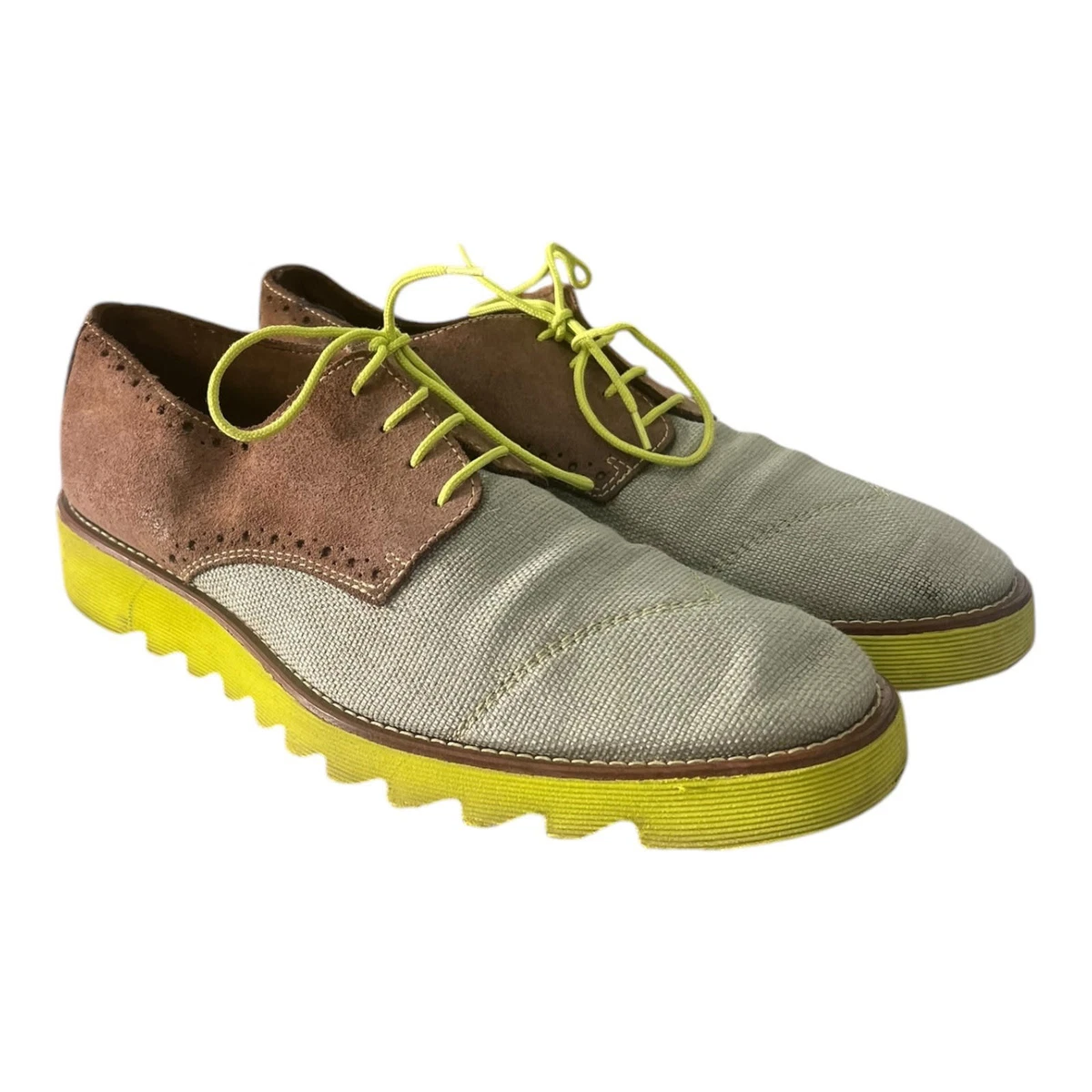 Donald J. Pliner Gray Suede Oxfords with Yellow Laces Amazon.com | Donald Pliner Mens Kyle Suede, Dark Taupe 7  main image 3