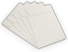 5 12.75 x 15 Rigid Photo Mailers Stay Flats White Cardboard Self Seal Envelopes