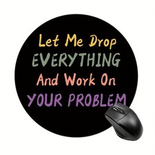 2D Funny Round Mouse Pad Non-Slip Rubber Desk Mat Office Accessory Decor Gift