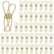 50 Pieces Gold Paper Office Binder Clips Small Metal Wire Hollow Out Multi