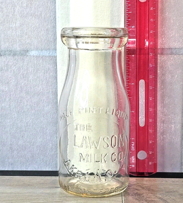 The Lawson Milk Co Akron O. Half Pint Bottle Liquid Registered
