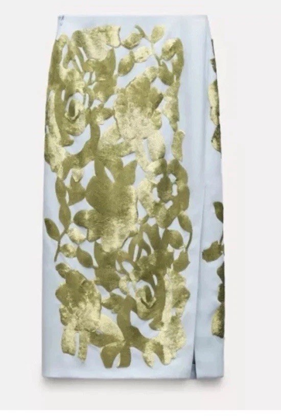 ZARA NWT WOMAN SS24 CONTRASTING SEQUIN SKIRT ZW COLLECTION GREEN Size S 2686/176 image 6