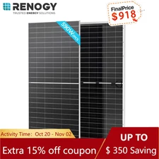 Renogy 2PCS Bifacial 590 Watt N-Type Monocrystalline Solar Panel High-Efficiency