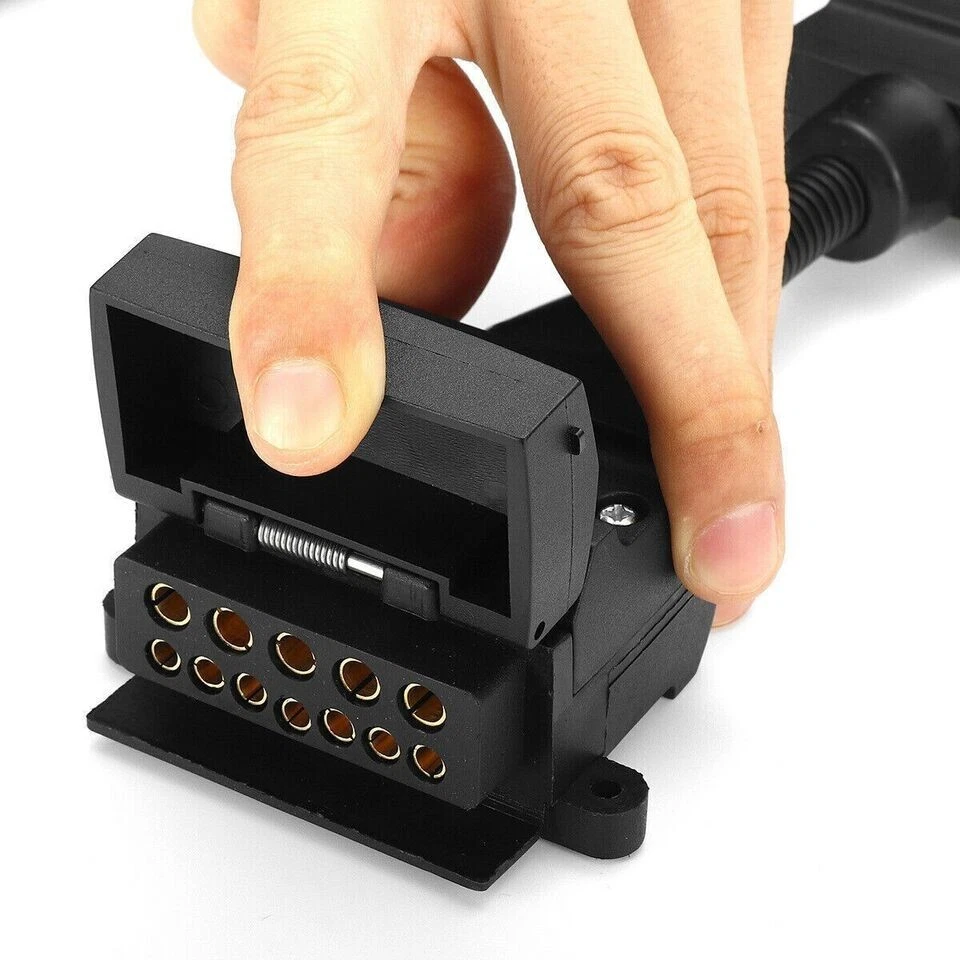 12 Pin Female Socket to 7 Pin Flat Male Plug Trailer Adaptor Caravan Connector - image 4 of 4