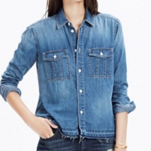 Madewell Denim Released Hem Button Down 