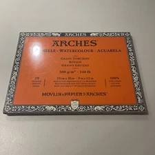 Arches Aquarelle 100% Thick 300g Gluing Pad 4L 23x31 20 Sheets Natural White