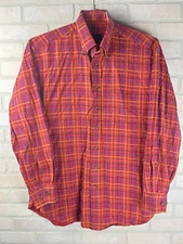 Scott Barber Shirt Mens L Red Plaid Check Luxury Cotton Button Long Sleeve