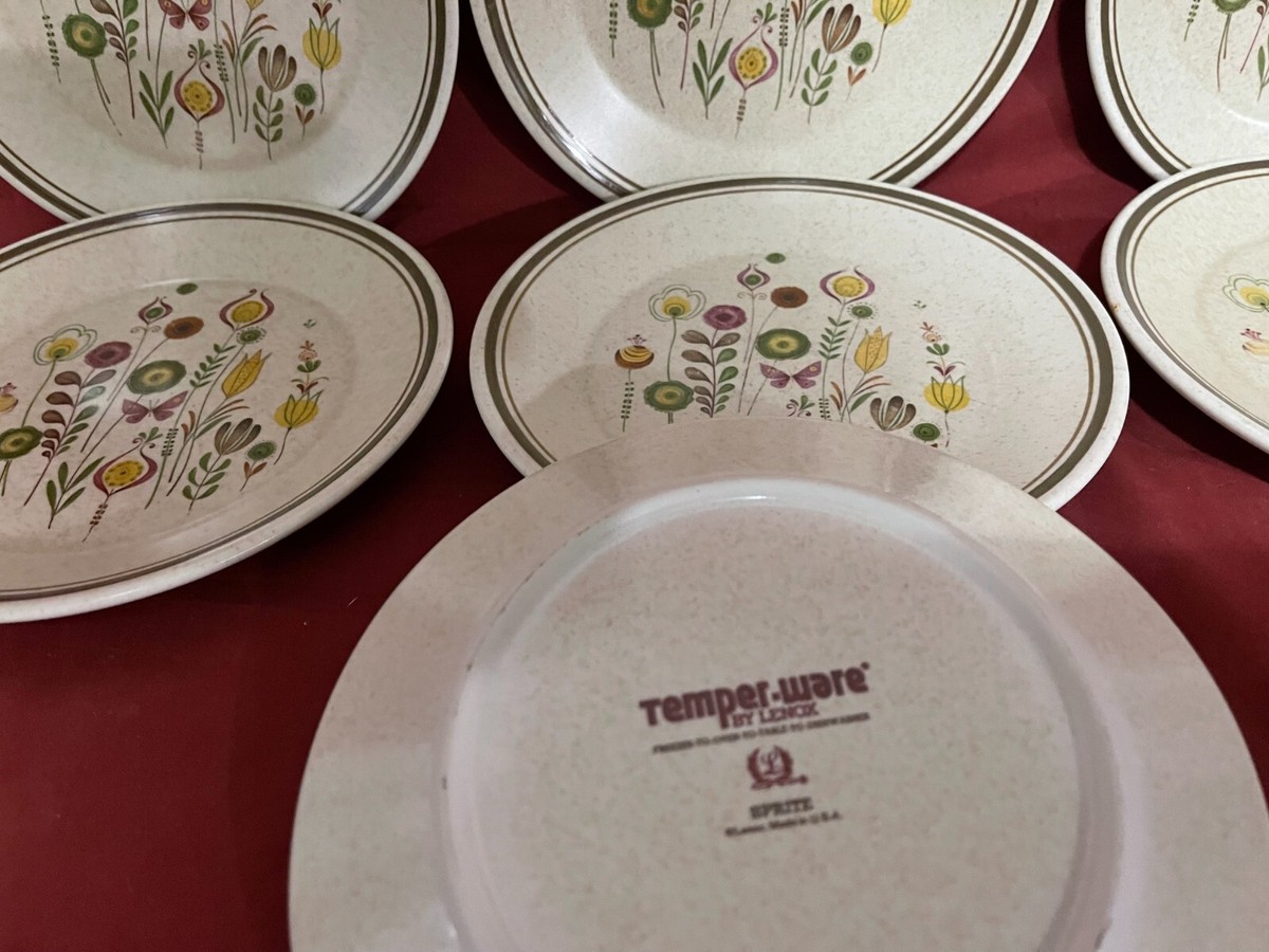 Lenox Temper-Ware Sprite Set Of 7 Floral Bread Plates 6 1/4