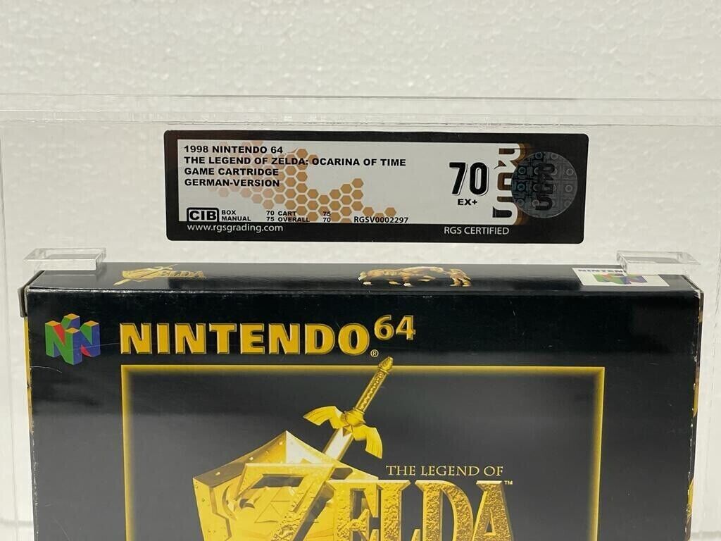 The Legend Of Zelda Ocarina Of Time UKG 95 MINT GOLD Q-LCGO NTSC N64 VGA  WATA