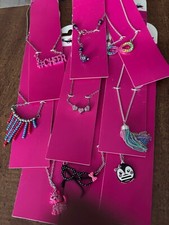 NWT LOT 9 Justice necklaces  faux turquoise AB ball Cat Penguin Infinity J22