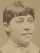 ROUND FACED WOMAN WITH VERY SHORT HAIR. CDV, PITTSBURGH, PA.
