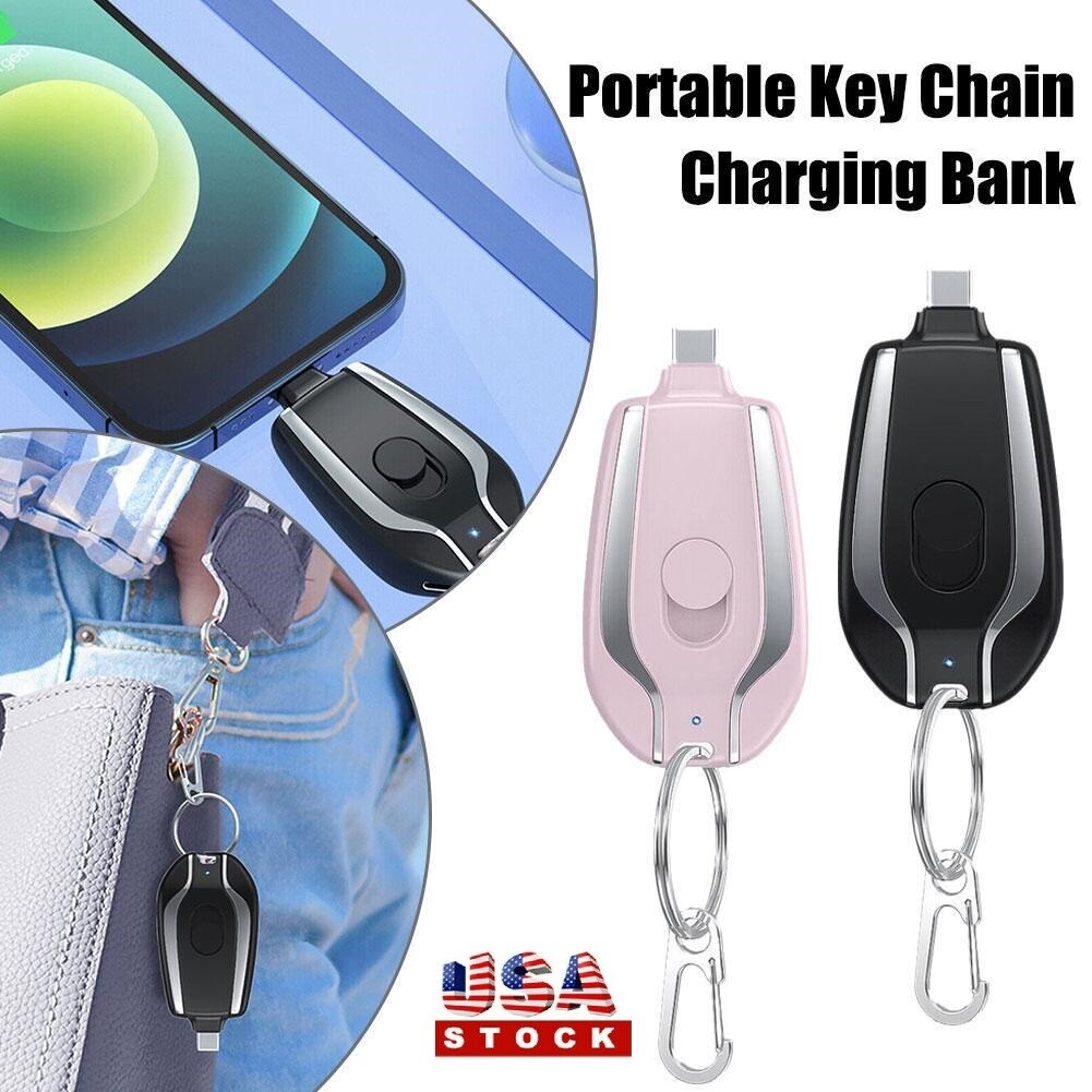 Portable Mini Keychain Power Bank Emergency Pod Charger For Phone Type-c  1500mAh