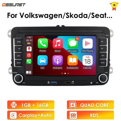 Für VW Golf Passat Polo 6R Tiguan 7'' Autoradio Android 10 RDS NAV GPS BT Carplay