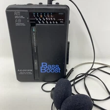 Vintage Lloyd's Portable AM/FM Cassette Player w/ Headphones  PS881 WORKING READ
