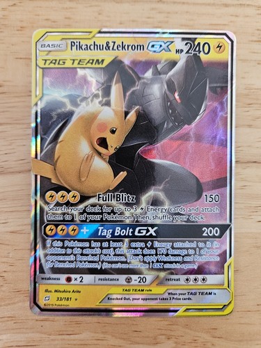 Pikachu & Zekrom GX 33/181 Team Up NM Ultra Rare Pokemon Card