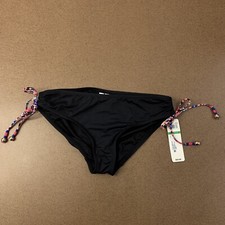 Anne Cole Fleetwood Side-Tie Bikini Black Large Swimsuit Bottom