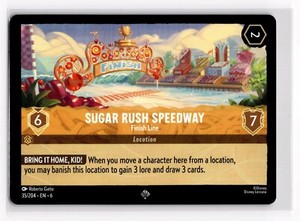 Sugar Rush Speedway - Finish Line Super Rare 35/204 Lorcana Azurite Sea NM