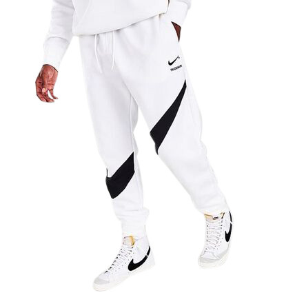 Мужские спортивные брюки Nike White/Black Swoosh Tech из флиса - XL