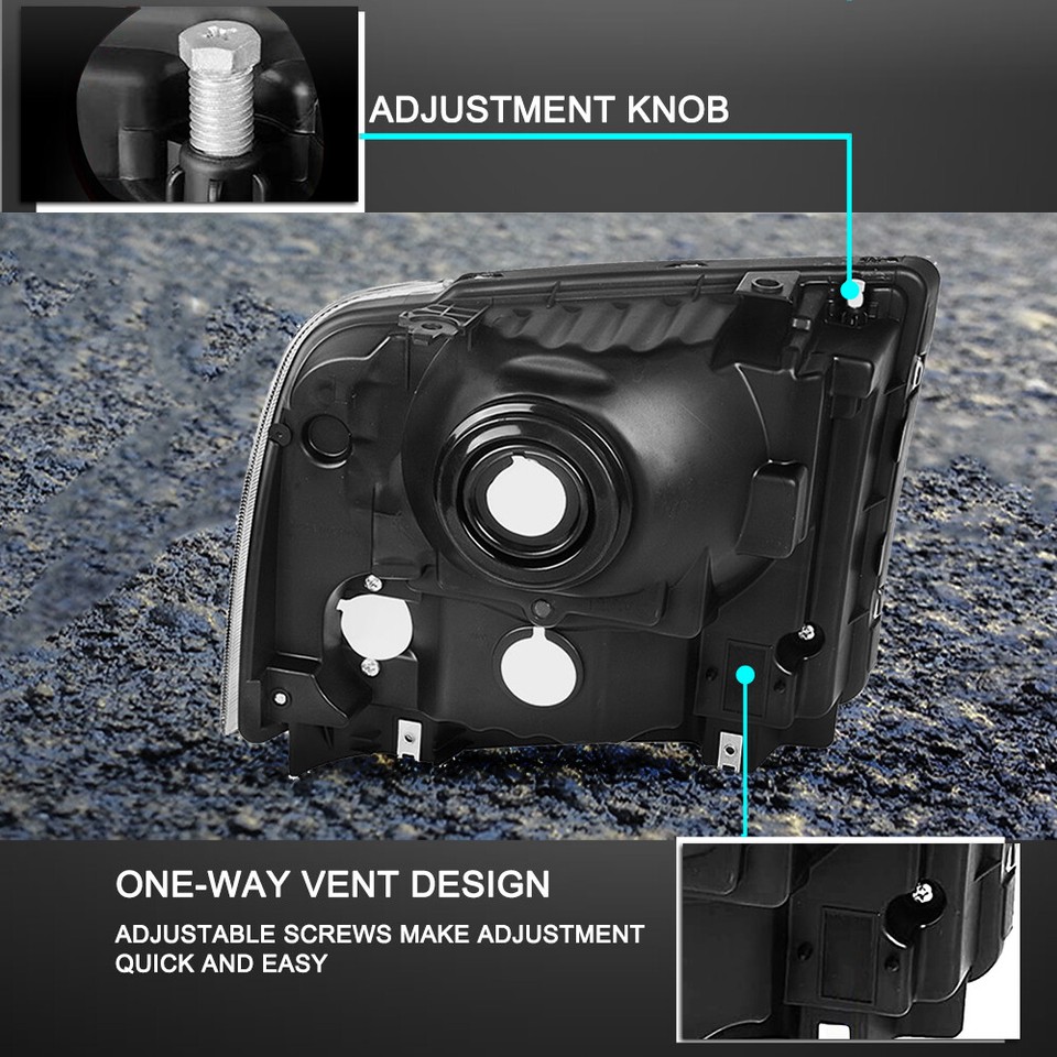 Fit For 2005-2007 Ford F250 F350 F450 F550 Super Duty Headlights 05-07 Headlamp