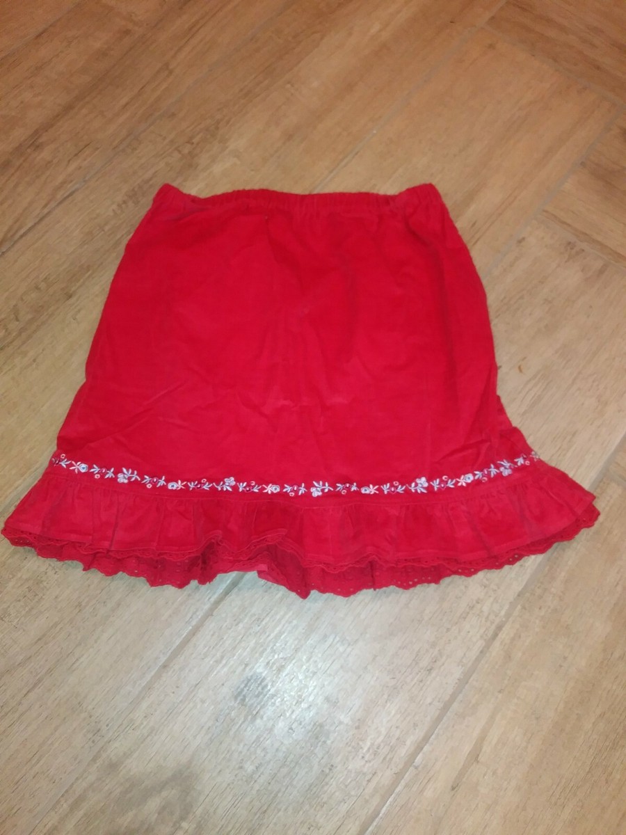 Jupe Fille GAP KIDS Taille 7 - Cordon Velours Côtelé Rouge Vif - Occasion Très Bon état