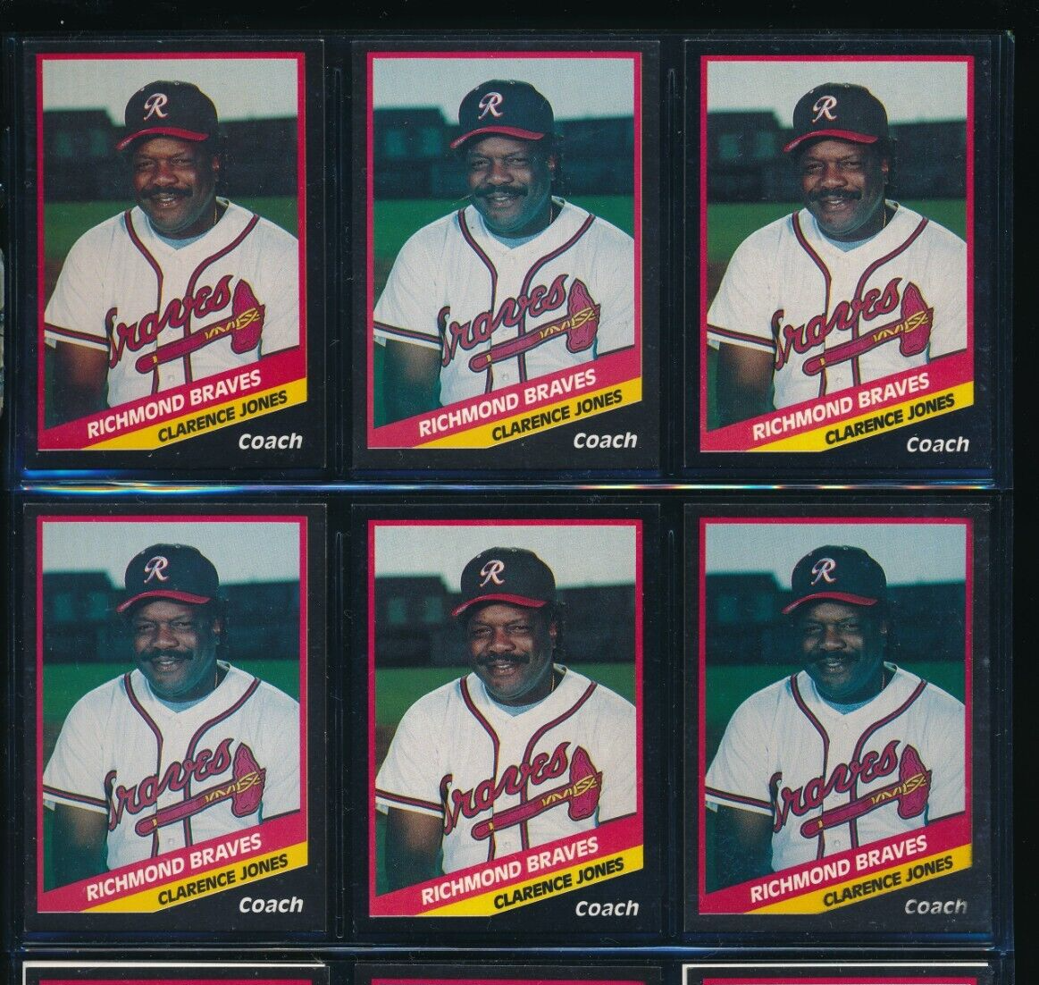 Lot (6) 1988 CMC #25 Clarence Jones Richmond Braves Player Lot