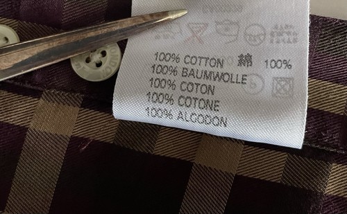 AQUASCUTUM OF LONDON Short Sleeve House Check Shirt | Brown Purple | Medium - Picture 14 of 15