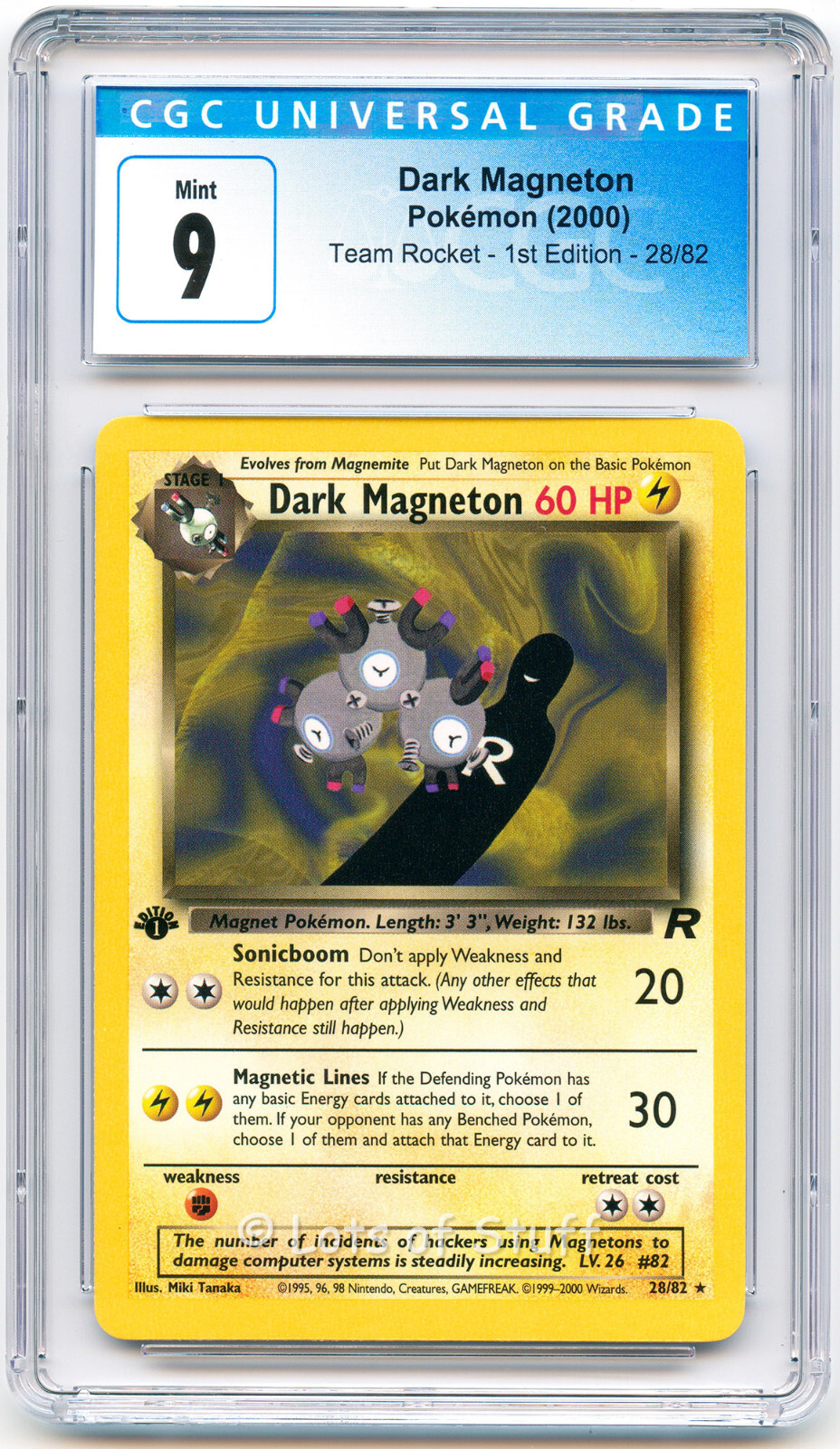 CGC 9 MINT Dark Magneton Rare Team Rocket 1st Edition 2000 Pokemon 28/82  -37