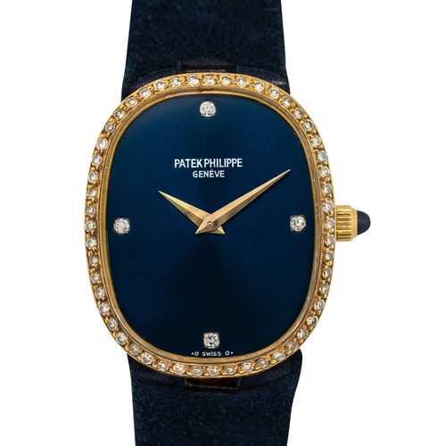 Patek Philippe Golden Ellipse 18k Oro Giallo Diamante Orologio | eBay