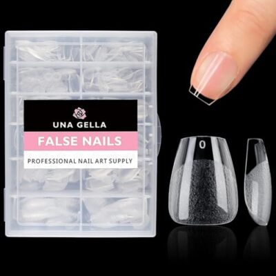  504PCS Extra Short Gel x Nail Tips Coffin Shape - Pre Etched Glue XS Ballerina