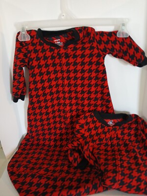 2 Carters Baby Unisex Long Sleeve fleece Sleep Sack Sleepers Red & Black 6-9mths