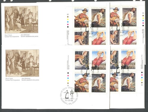 CANADA 1992, CANADIAN FOLKLORE, 3rd IN A SERIES Sc 1435a, ALL 4 PL BL ON 4 FDC - 第 1/1 張圖片